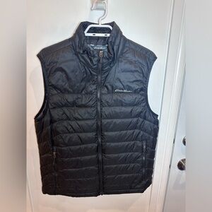 Eddie Bauer Black Vest 21inch PTP 80% Down Feather Filled